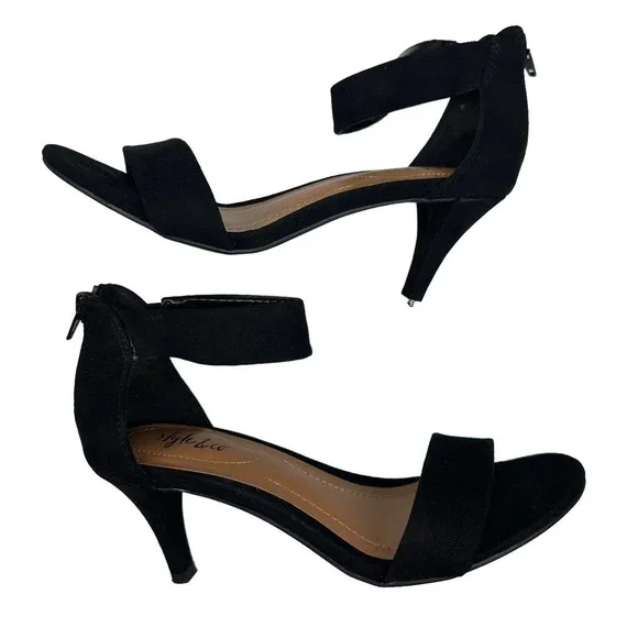 Style & Co Paycee Two-Piece Dress Sandals, Created for Macy's - Black